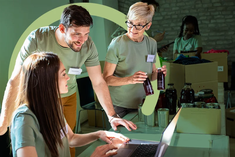 Nonprofit employees using the best donor management software, MonkeyPod