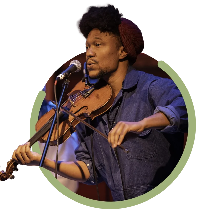 Violinist performing at Mineral Point Opera House